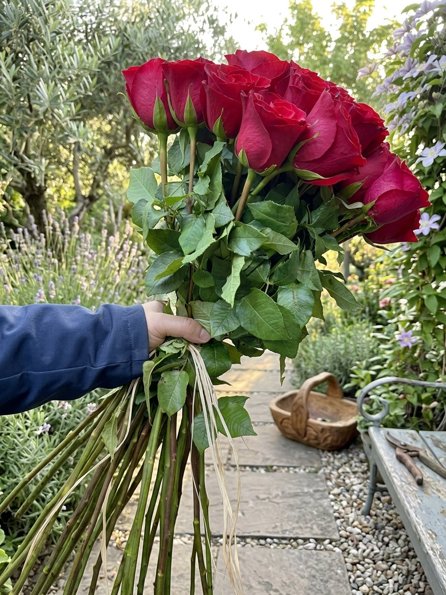 Fascino Rosso a Gambo Lungo 21 rose