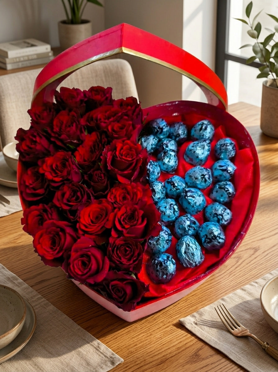 Cuore Elegante: Rose e Cioccolato