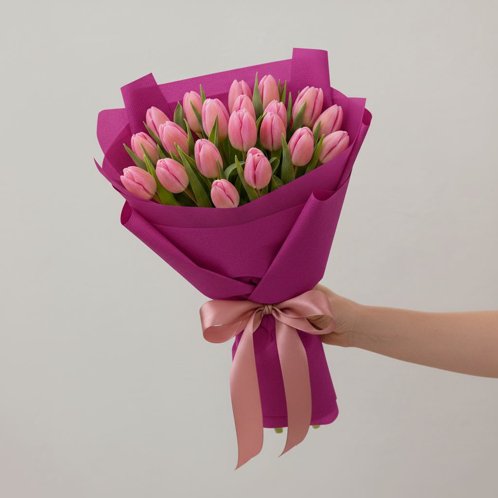 Bouquet Tulipani Rosa: Dolce Eleganza