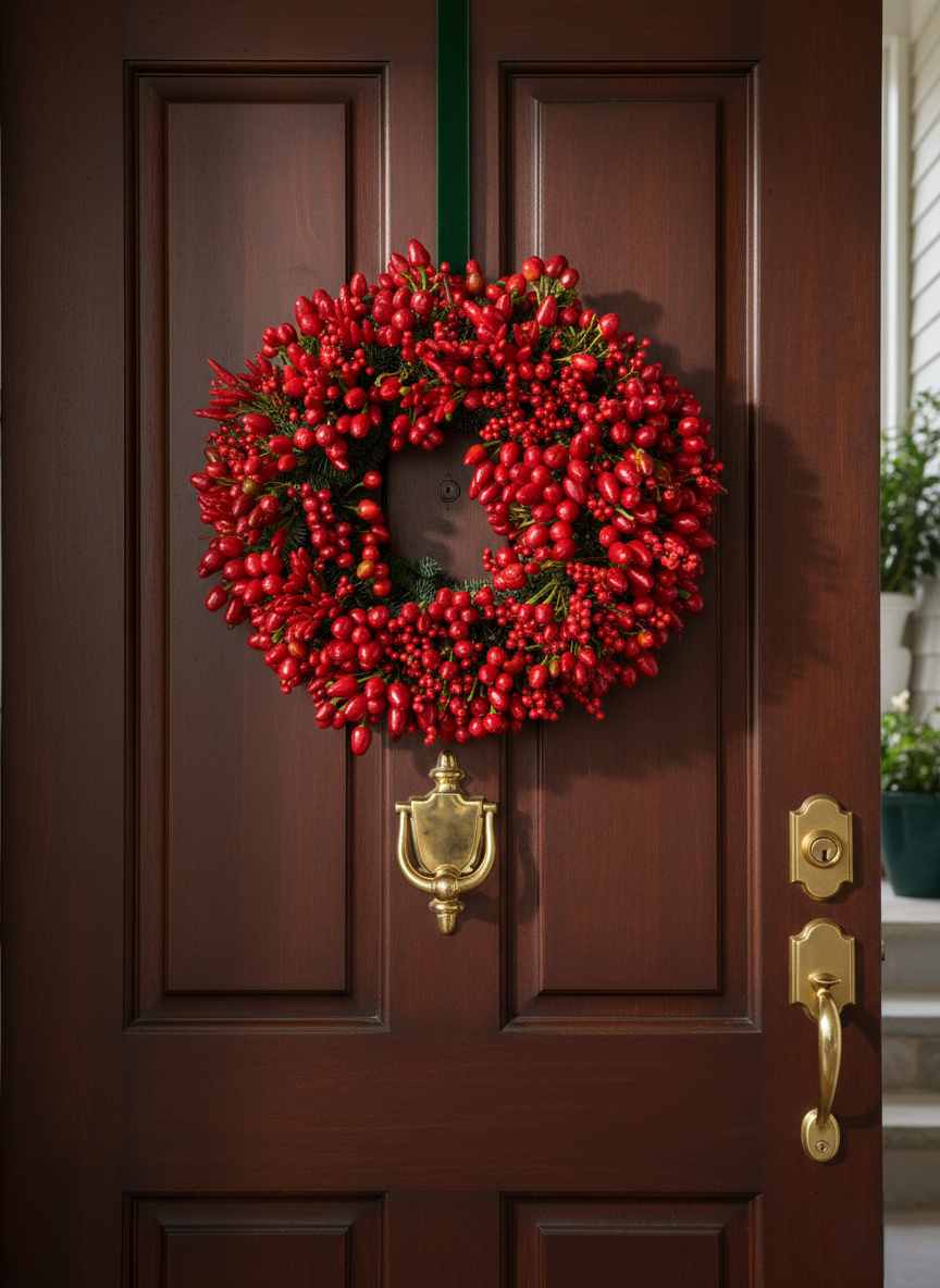 Ghirlanda "Rosso Fuoco" Artigianale