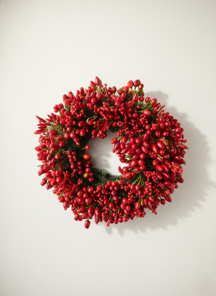 Ghirlanda "Rosso Fuoco" Artigianale