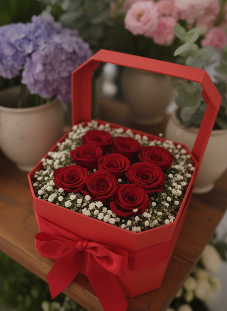 Scatola di Rose Rosse