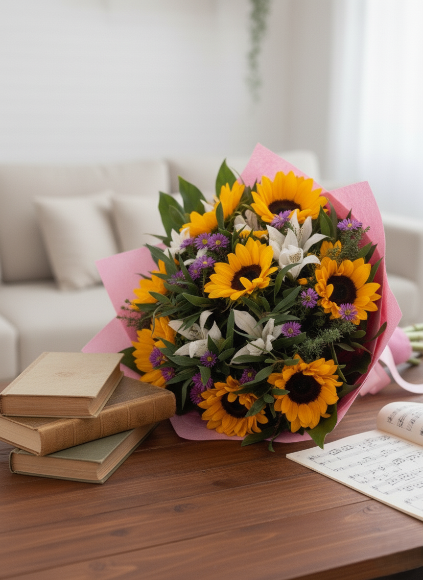 Bouquet Girasoli e Fiori di Campo