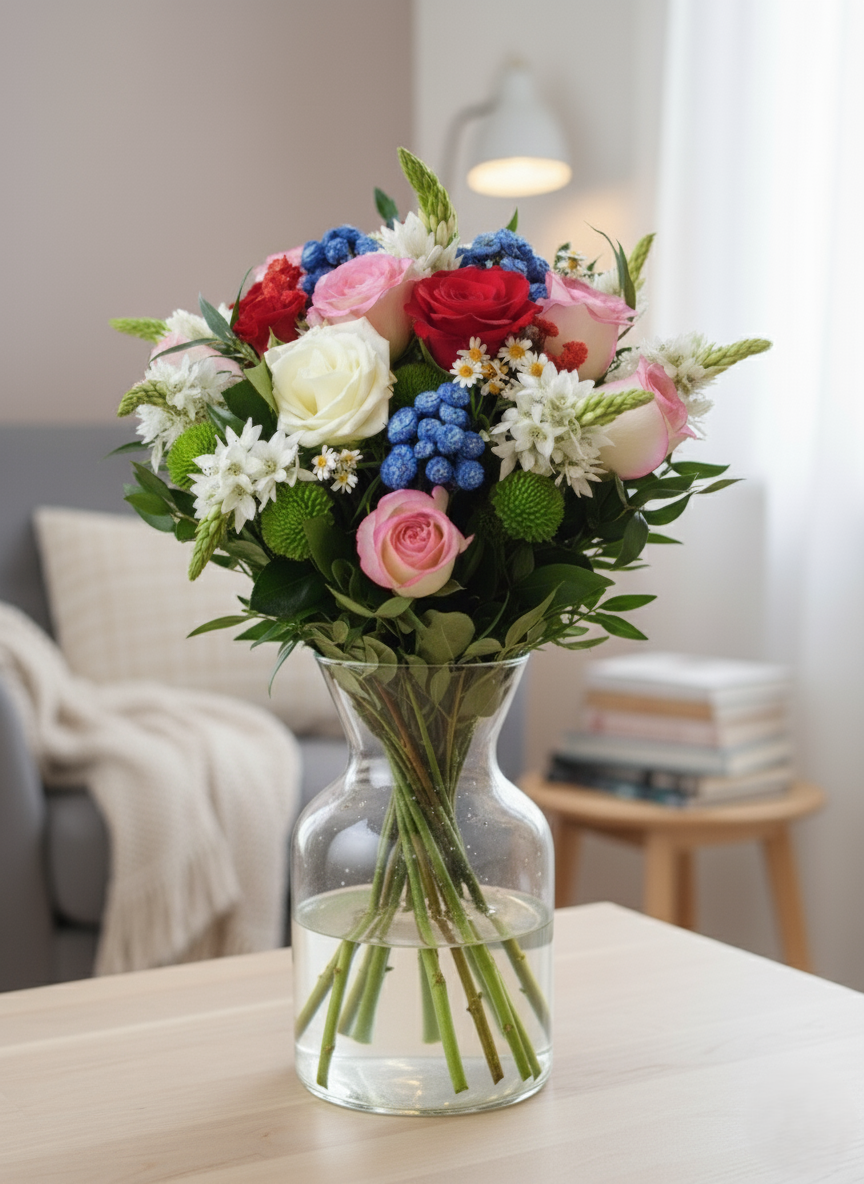 Bouquet Misto di Rose e Fiori di Campo