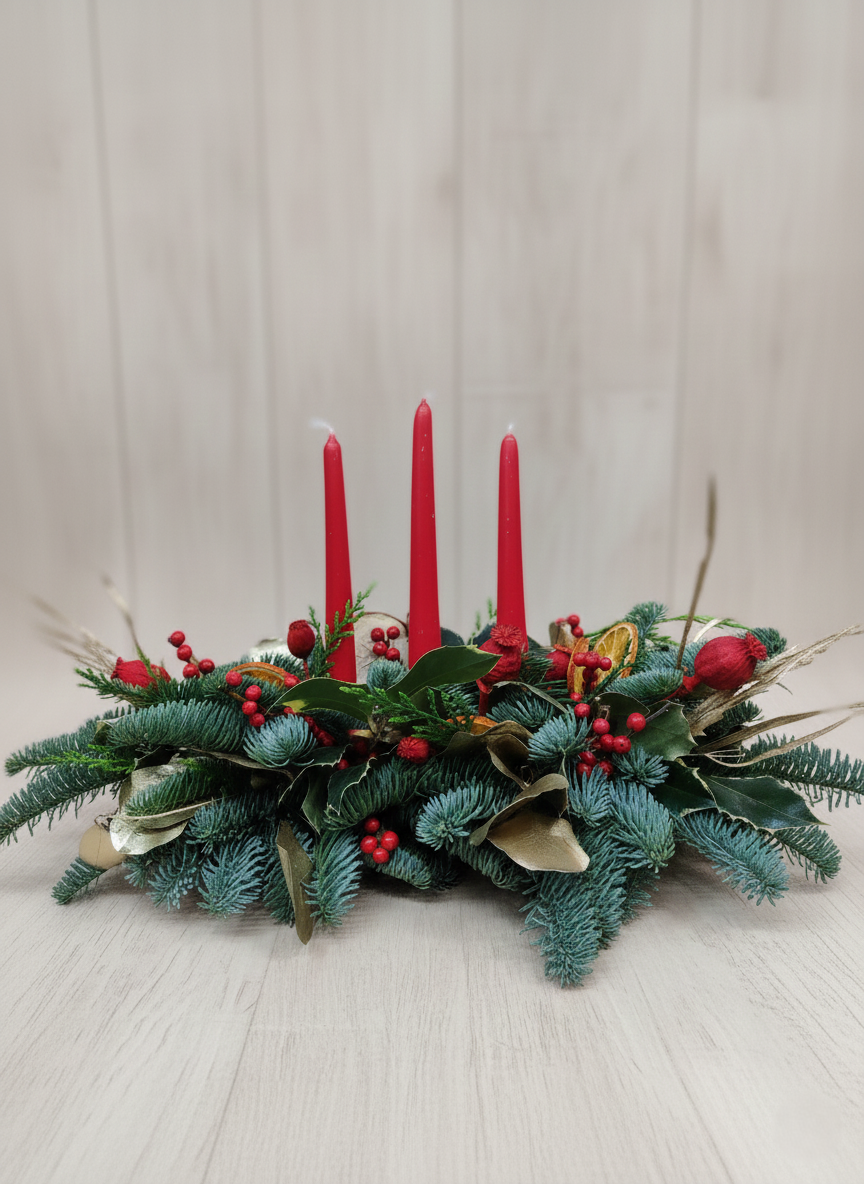 Centrotavola Natalizio Naturale