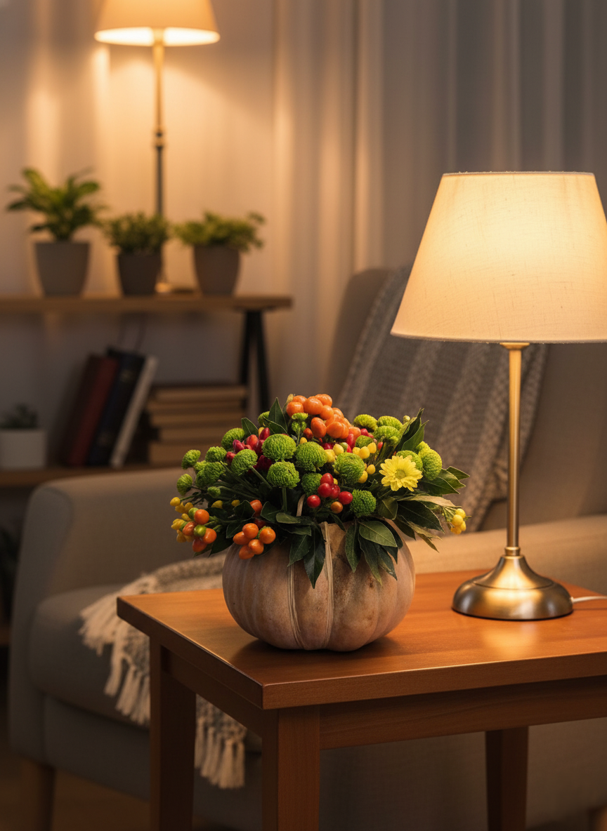 Composizione Autunnale in Zucca Naturale