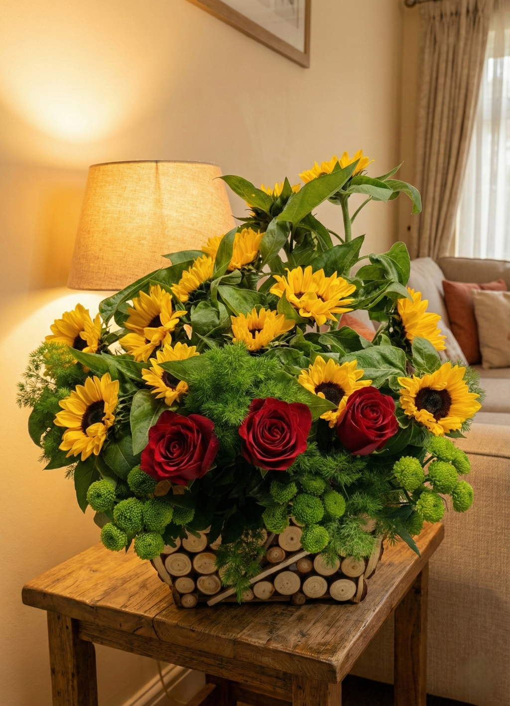 Composizione Girasoli e Rose