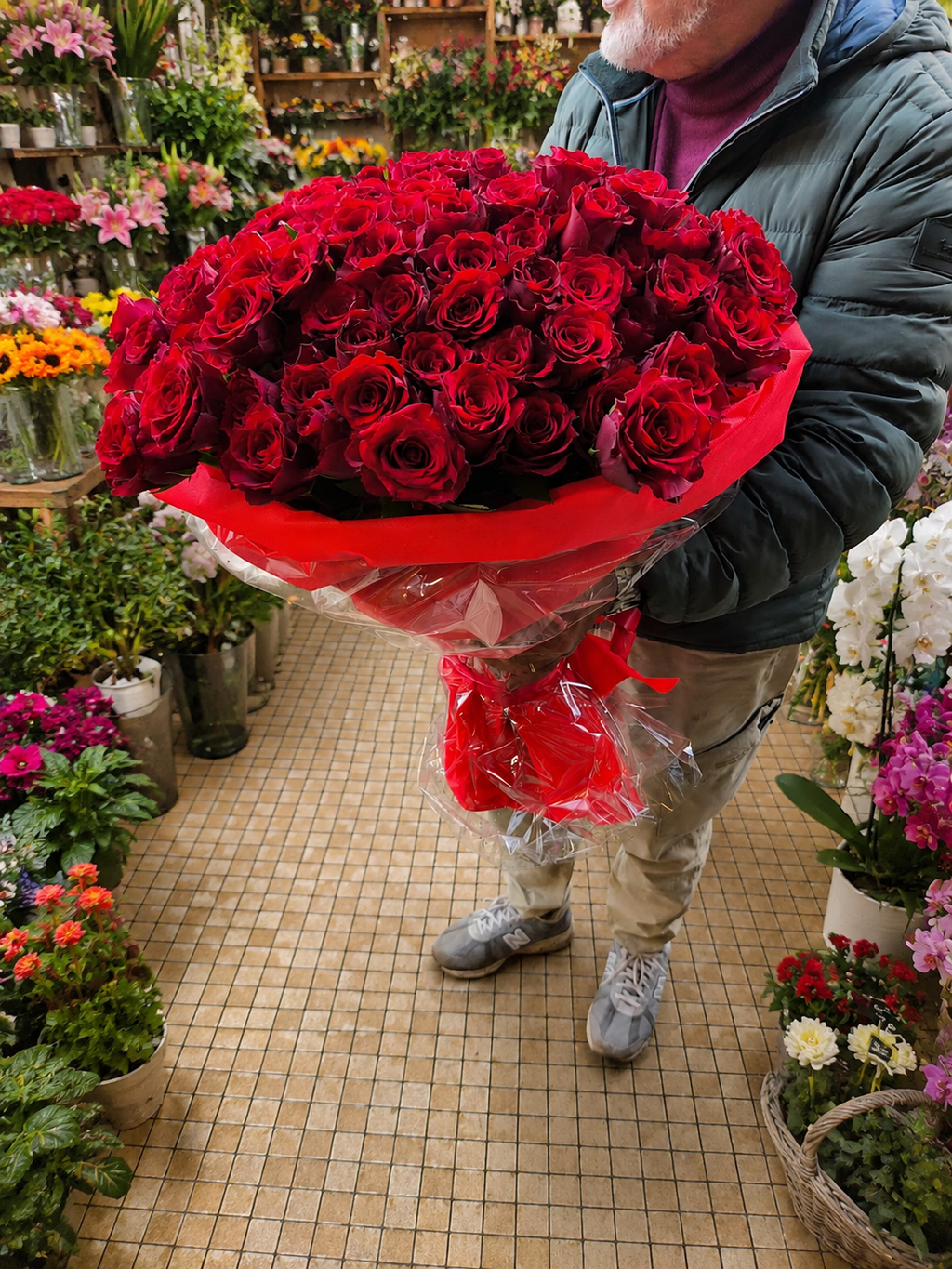 Bouquet Gigante "Passione Infinita" – 150 Rose Rosse Medie