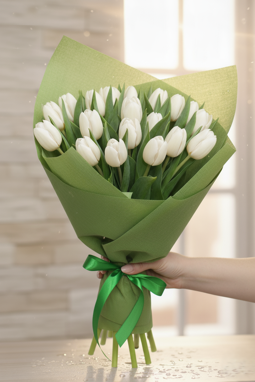 Bouquet Tulipani Bianchi
