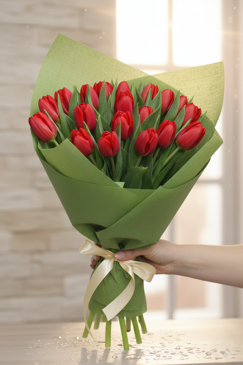 Un'esplosione di Tulipani Rossi