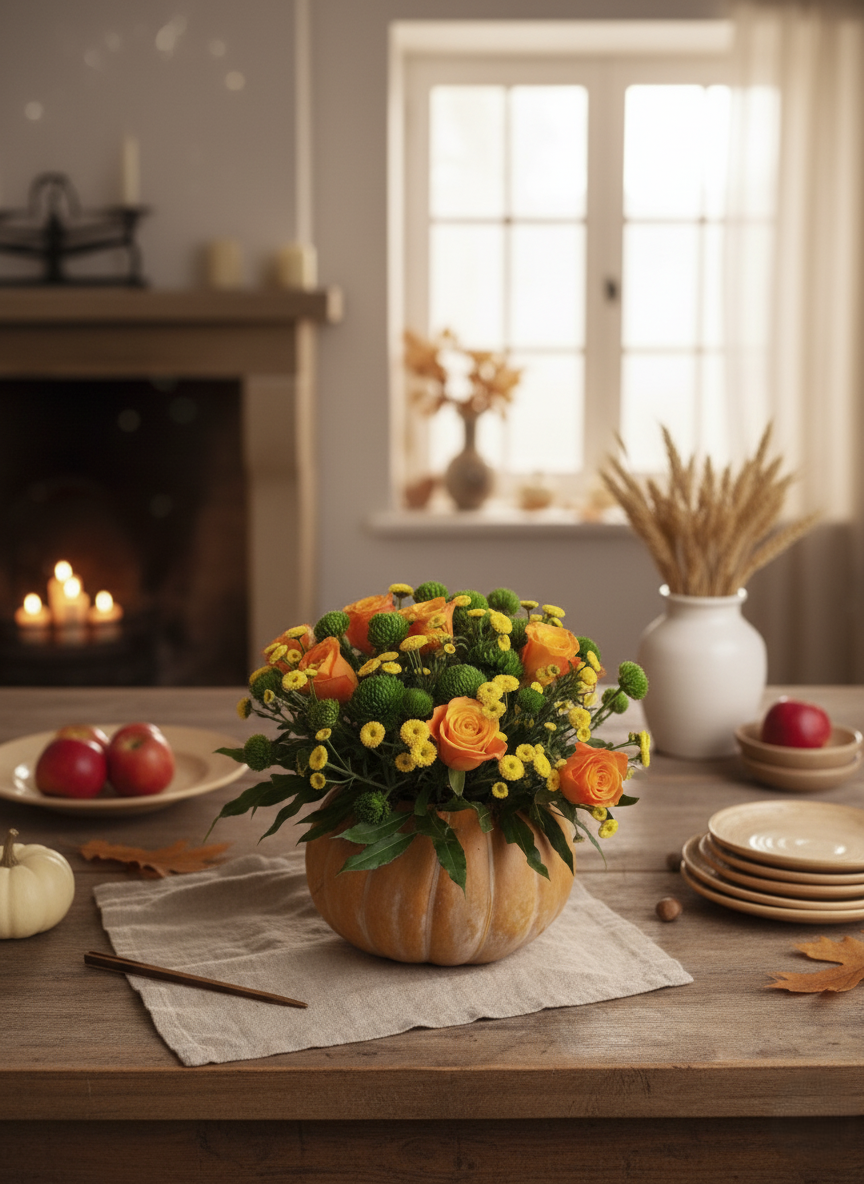 Centrotavola di zucca naturale